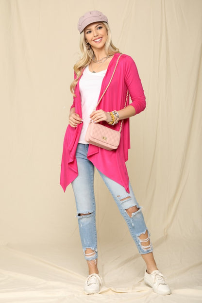 Celeste Full Size Open Front Knit Cardigan - Tigbul's Variety Fashion Shop