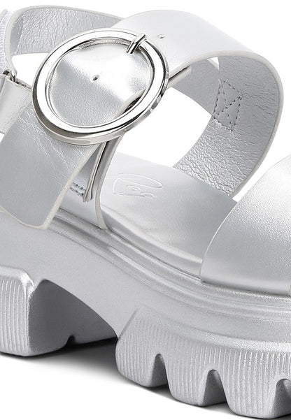 Silas Metallic Chunky Sandals - Tigbul's Variety Fashion Shop