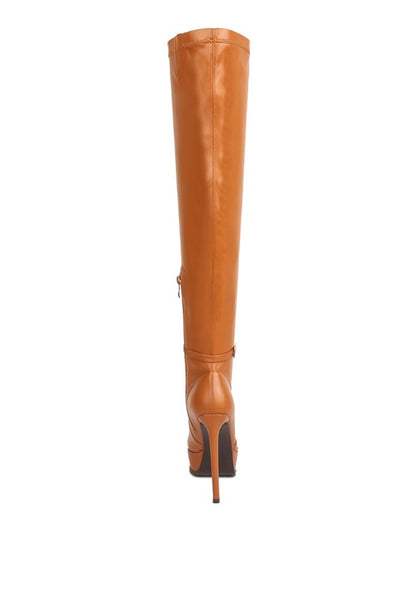 TWINKLES Patent Stiletto Heeled Long Boots - Tigbul's Variety Fashion Shop