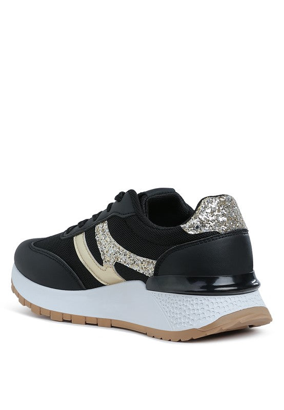 Tapers Glitter Detail Chunky Sneakers - Tigbul's Variety Fashion Shop