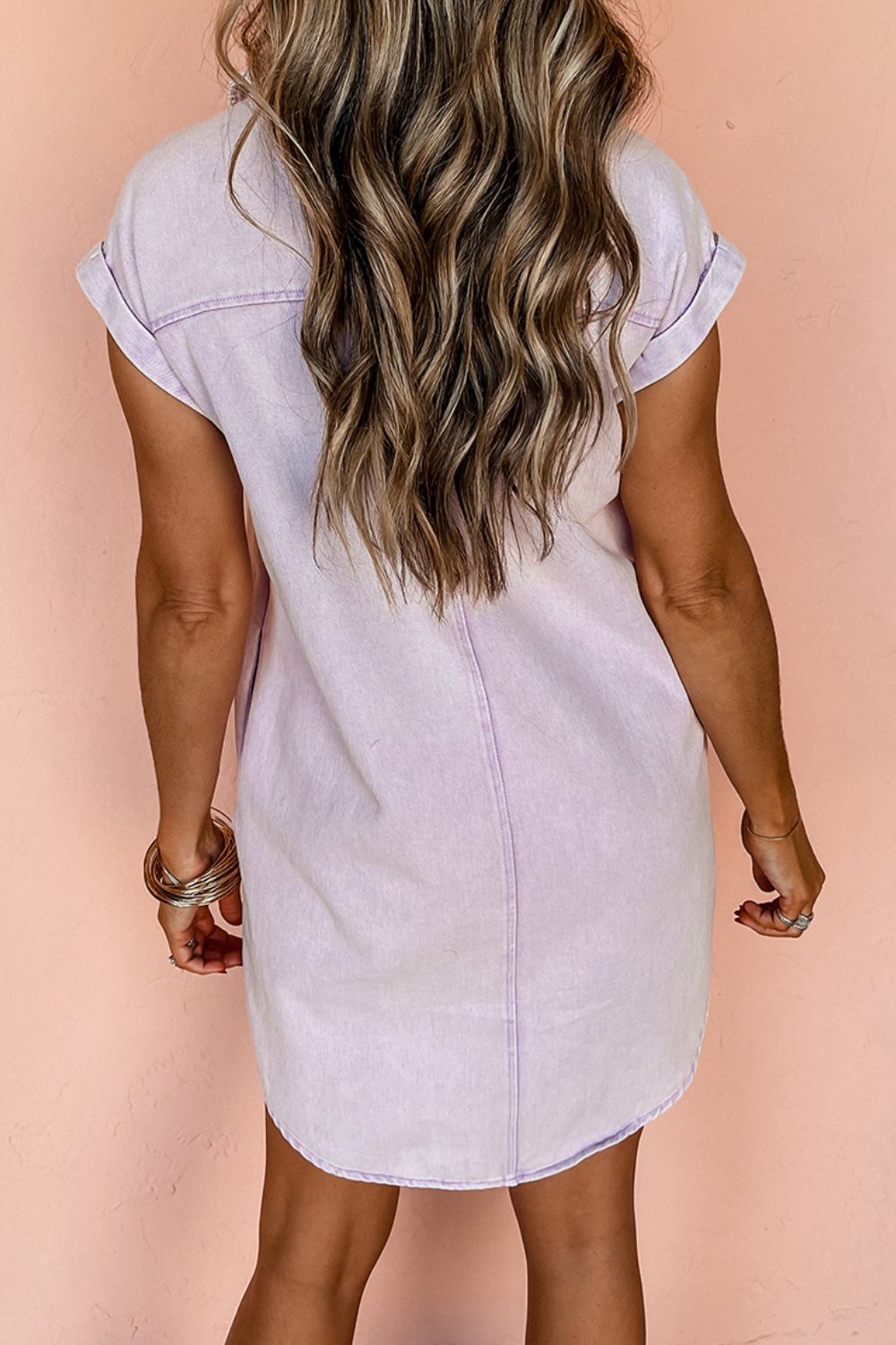 Button Down Short Sleeve Denim Dress - Tigbul's Variety Fashion Shop