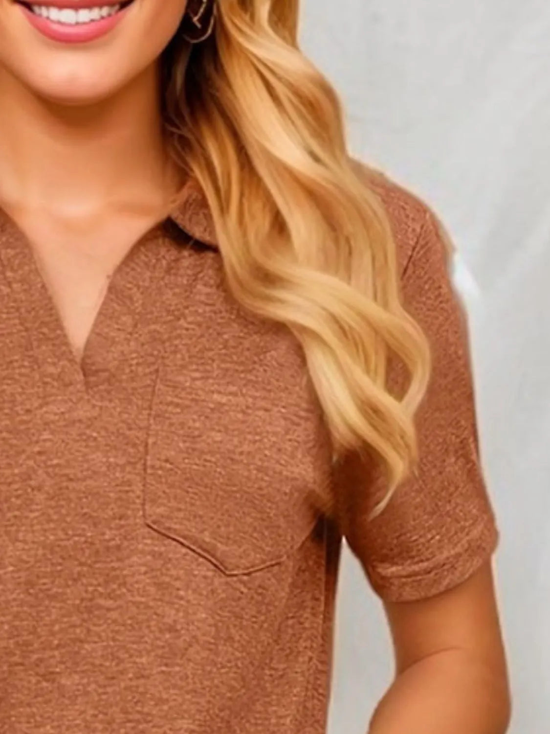Johnny Collar Short Sleeve Top - Tigbul's Variety Fashion Shop