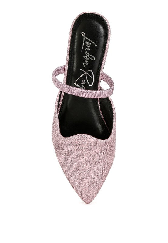 Twiggy Glitter Faux Leather Flat Mules - Tigbul's Variety Fashion Shop
