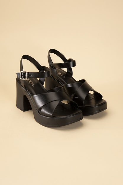 TOUCH-S Crisscross Sandal Heels - Tigbuls Variety Fashion