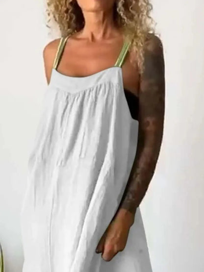 Ruched Cami Maxi Dress with Pockets Size Small - 5XL Plus - Tigbul's Variety Fashion Shop