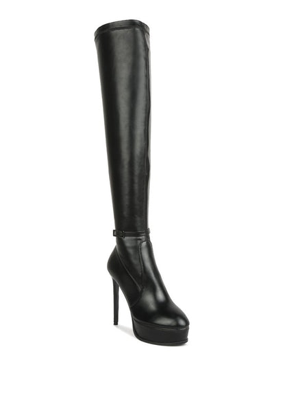 TWINKLES Patent Stiletto Heeled Long Boots - Tigbul's Variety Fashion Shop