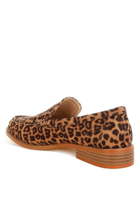 Cacani Leopard Print Heeled Loafers - Tigbul's Variety Fashion Shop