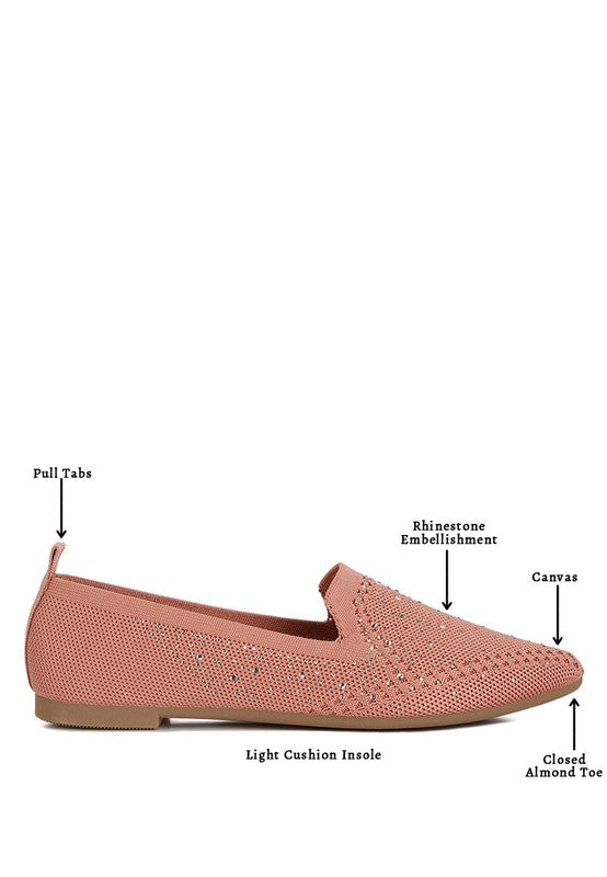 Abedi Rhinestone Embellished Pull Tab Loafers - Tigbuls Variety Fashion