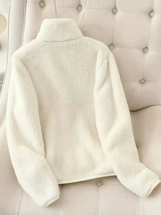 Fleece Long Sleeve Zip-Up Jacket - Tigbul's Variety Fashion Shop