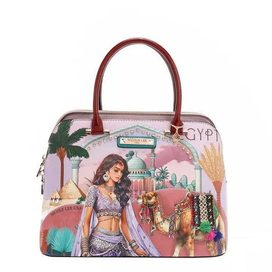 Nicole Lee USA Queen Cleopatra Dome Handbag - Tigbul's Variety Fashion Shop