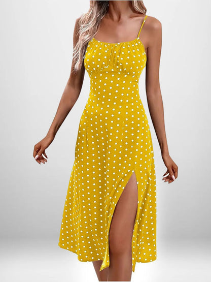 Full Size Slit Printed Cami Midi Dress Plus Size - Tigbul's Variety Fashion Shop
