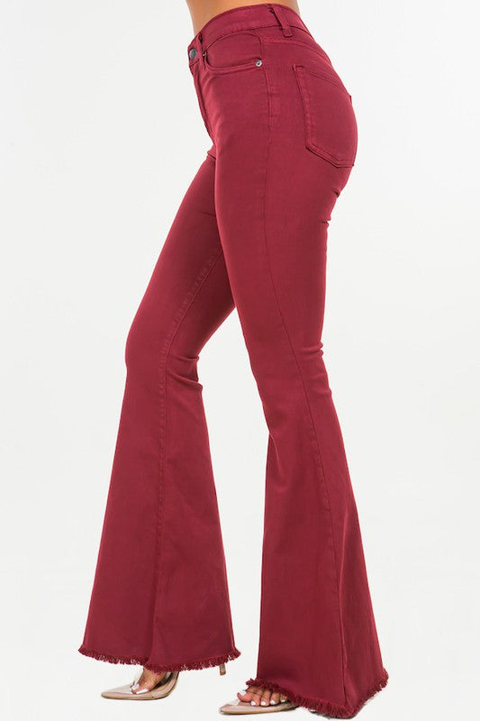 Bell Bottom Jean in Wine - Tigbuls Variety Fashion