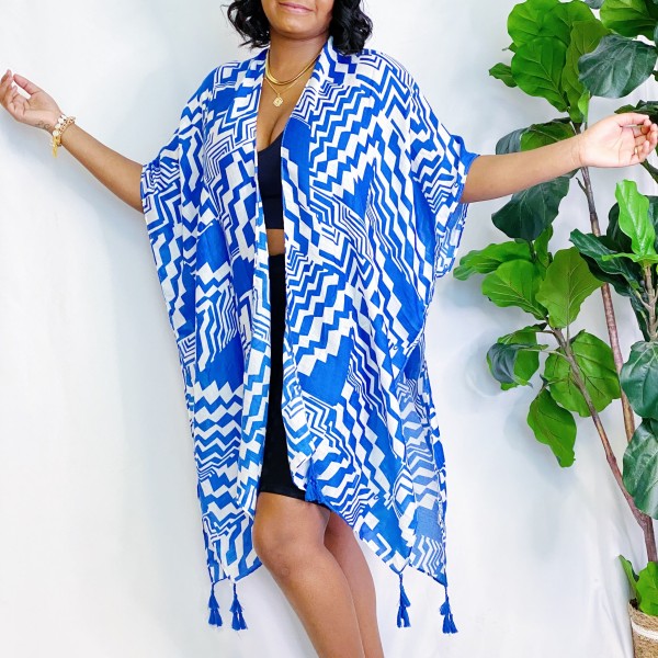 Geometric Art Kimono - Tigbul's Variety Fashion Shop