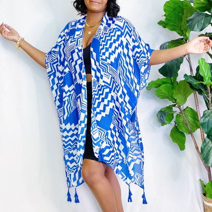 Geometric Art Kimono - Tigbul's Variety Fashion Shop