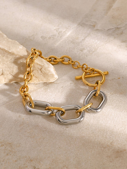 18K Gold-Plated Stainless Steel Chain Bracelet - Tigbul's Variety Fashion Shop