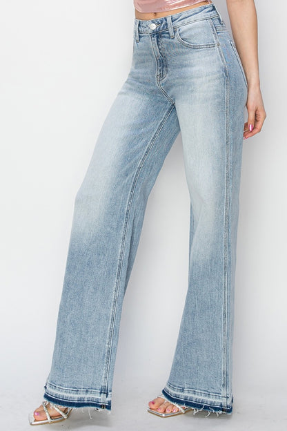 Risen Full Size High Rise Wide Leg Jeans - Tigbul's Variety Fashion Shop