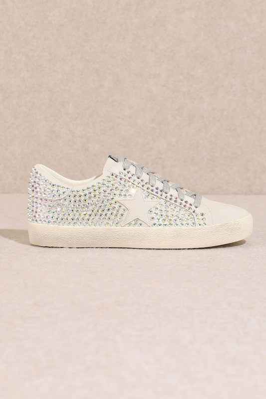 Glam Rhinestone Star Sneakers - Tigbul's Variety Fashion Shop