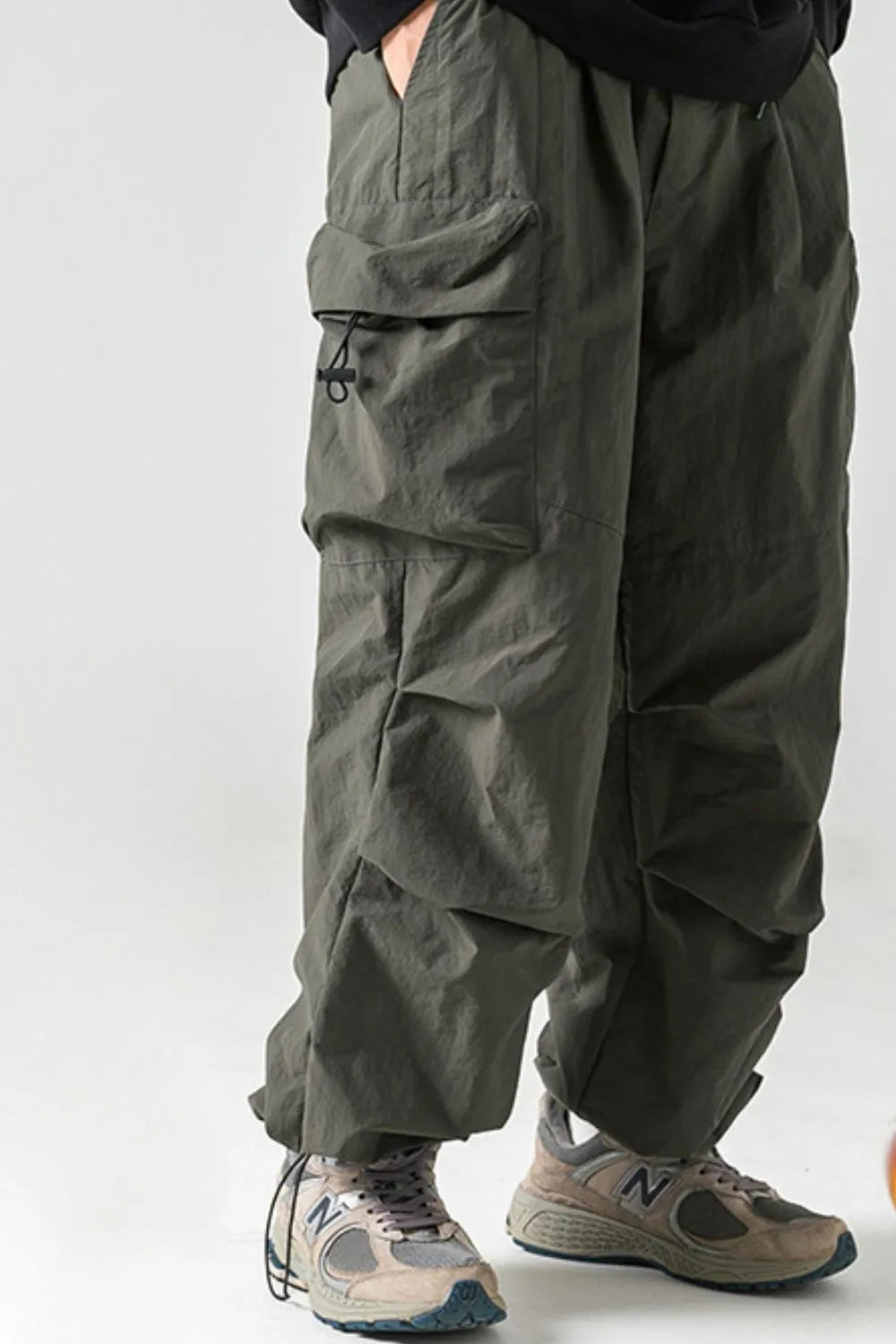 Men's Plus Size Elastic Waist Pants with Pockets - Tigbul's Variety Fashion Shop