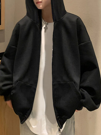 Men's Plus Size Zip Up Oversized Hoodie - Tigbul's Variety Fashion Shop