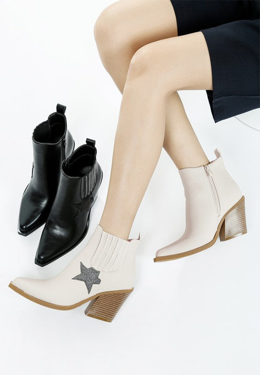 Melt Down Glitter Star Detail Chelsea Boots - Tigbul's Variety Fashion Shop