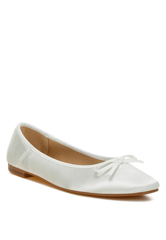 Fearless Satin Bow Embellished Ballerinas - Tigbul's Variety Fashion Shop