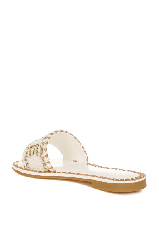 Hot Hub Beaded Lake Como Flat Slip Ons - Tigbul's Variety Fashion Shop