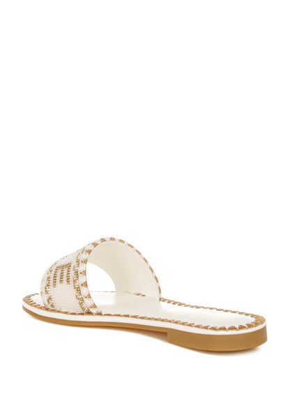 Hot Hub Beaded Lake Como Flat Slip Ons - Tigbul's Variety Fashion Shop
