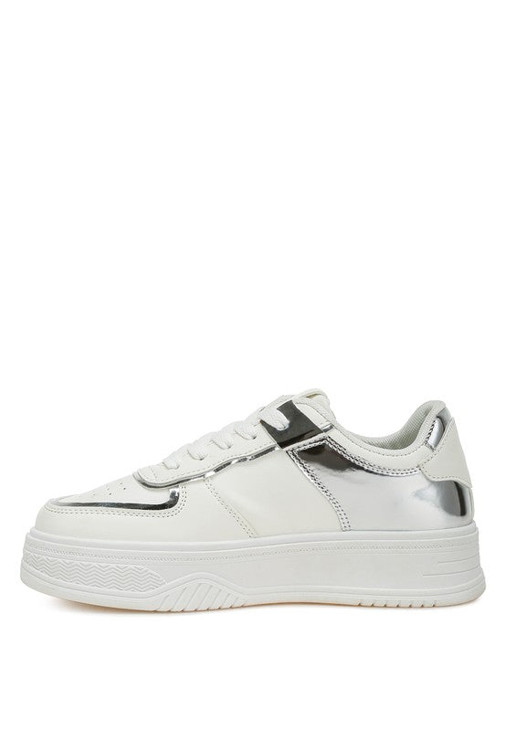Scouts Metallic Paneling Platform Sneakers - Tigbul's Variety Fashion Shop