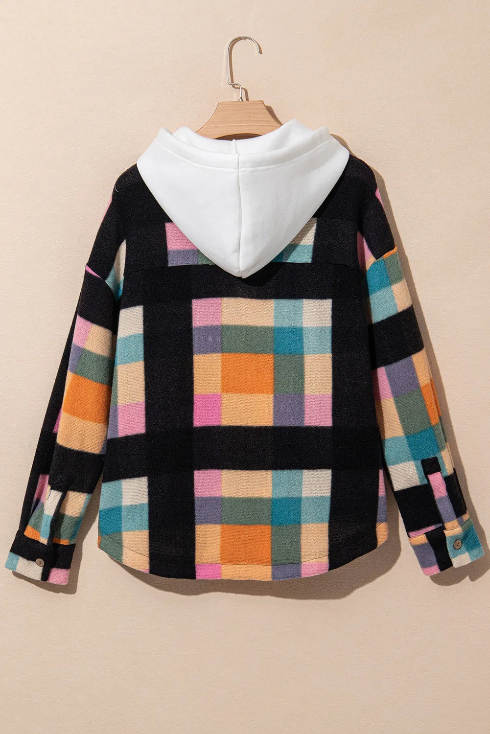 Drawstring Color Block Long Sleeve Hoodie - Tigbul's Variety Fashion Shop