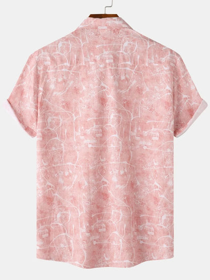 Men's Printed Short Sleeve Button Down Shirt - Tigbul's Variety Fashion Shop