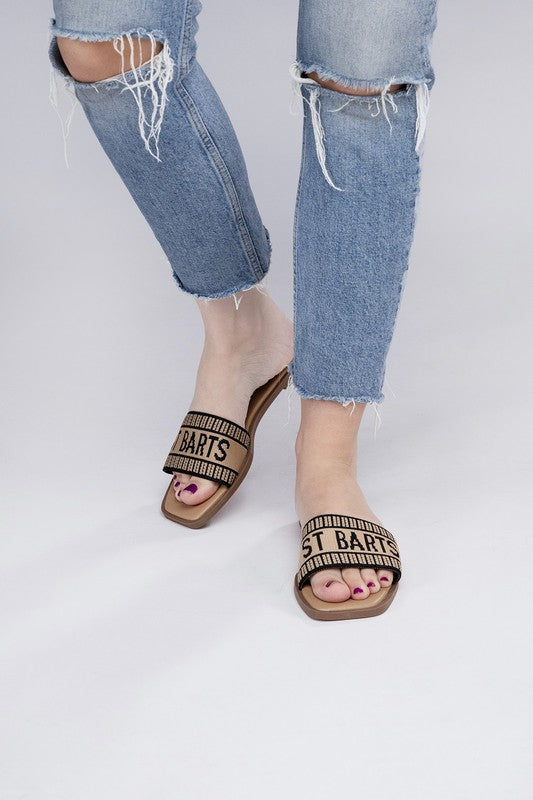 Flair Slide On Flat Sandals - Tigbul's Variety Fashion Shop