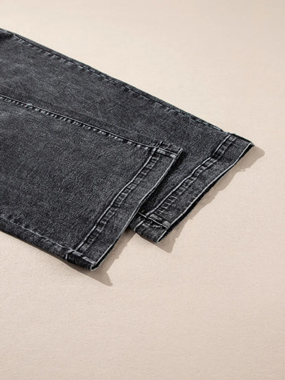 High-Waisted Wide Leg Washed Jeans - Tigbul's Variety Fashion Shop