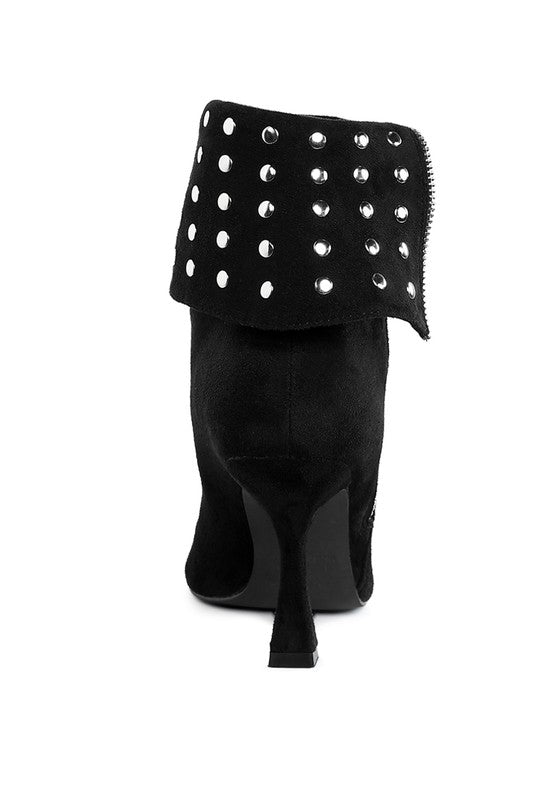 Piccini Stud Embellished Foldover Boots - Tigbul's Variety Fashion Shop