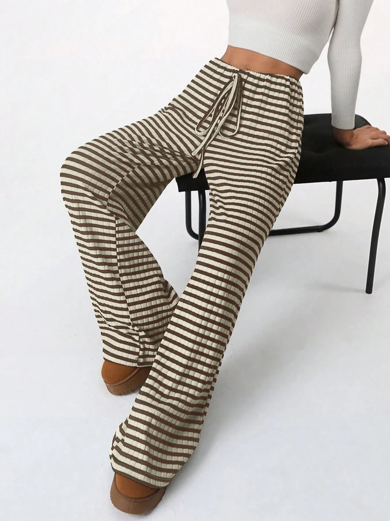 Striped Wide Leg Drawstring Pants - Tigbul's Variety Fashion Shop
