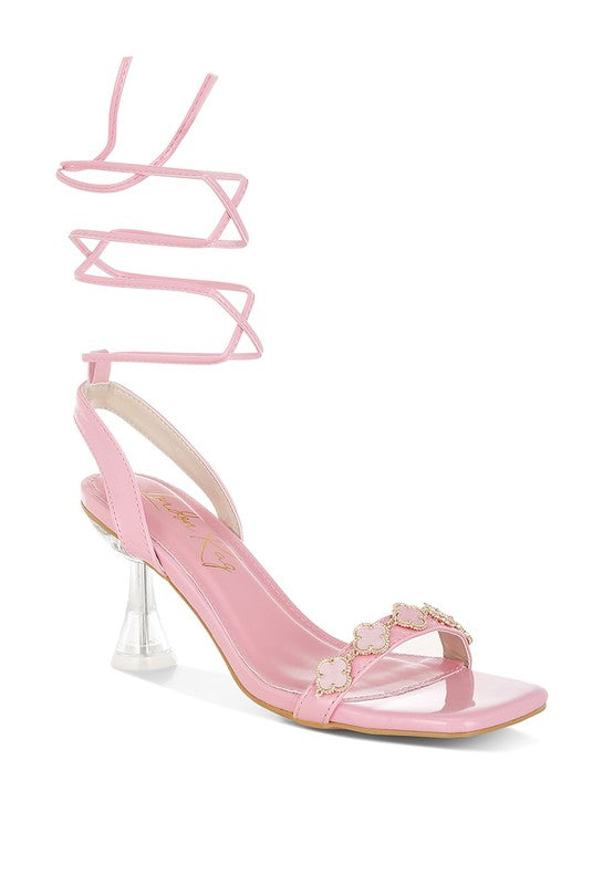 Ebina Charm Detail Spool Heels - Tigbul's Variety Fashion Shop