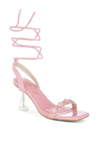 Ebina Charm Detail Spool Heels - Tigbul's Variety Fashion Shop