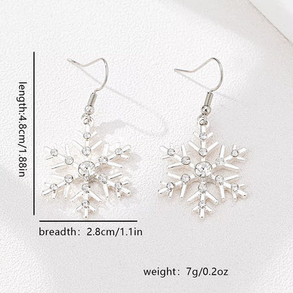Christmas Snowflake Dangle Earrings - Tigbul's Variety Fashion Shop