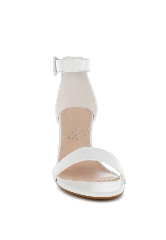 Feruda Faux Leather Kitten Heel Sandals - Tigbul's Variety Fashion Shop