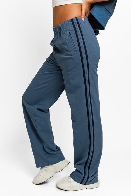 Tasha Apparel High Waisted Side Stripes Straight Track Sweatpants - Tigbuls Variety Fashion