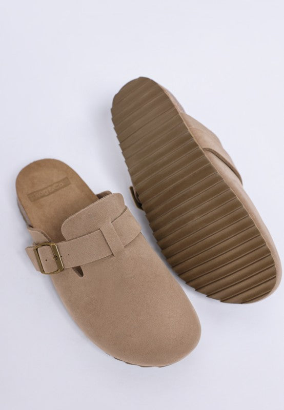 Ratiha Buckle Accent Slip-On Footbed Mules - Tigbul's Variety Fashion Shop