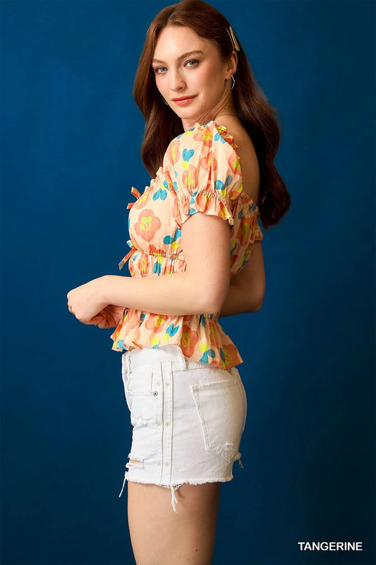 Umgee Floral Smocked Peplum Blouse - Tigbul's Variety Fashion Shop