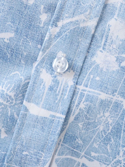Men's Printed Short Sleeve Button Down Shirt - Tigbul's Variety Fashion Shop