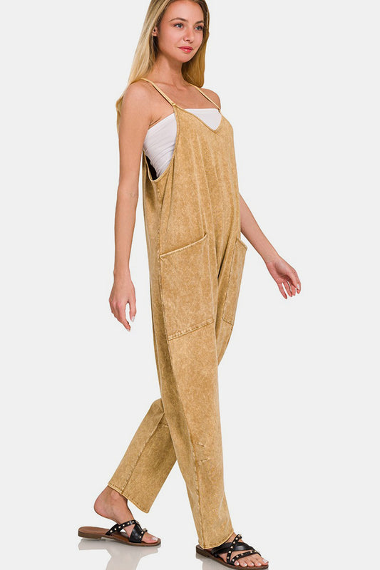 Zenana Spaghetti Strap Jumpsuit with Pockets - Tigbuls Variety Fashion