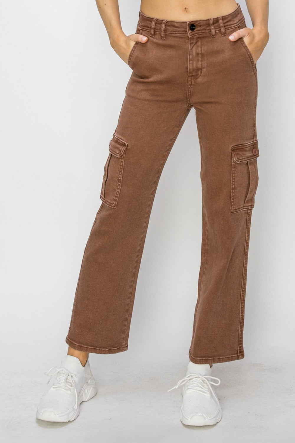 Risen Full Size High Rise Cargo Jeans - Tigbul's Variety Fashion Shop