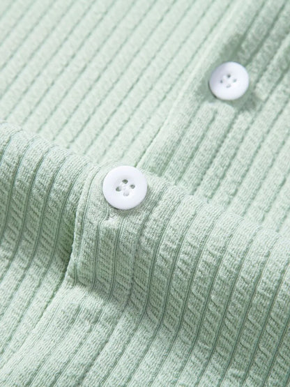 Men's Ribbed Short Sleeve Shirt and Shorts Set - Tigbul's Variety Fashion Shop