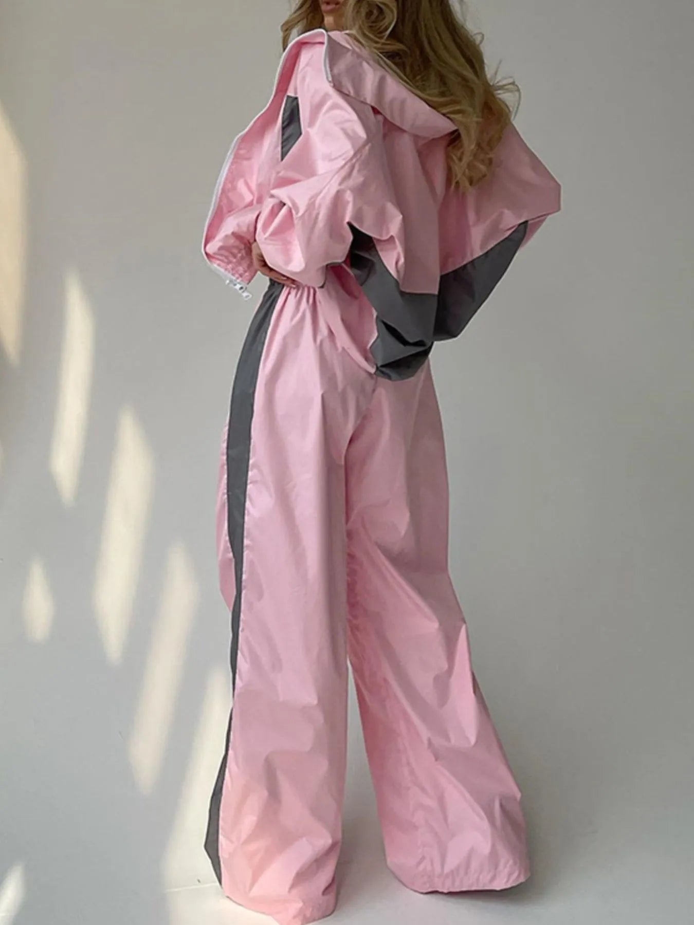 Zip Up Long Sleeve Top and Pants Set - Tigbul's Variety Fashion Shop