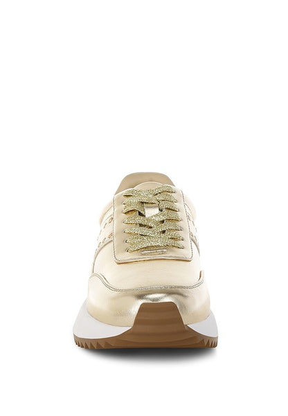 Mujori Metallic Pleather Studded Sneakers - Tigbul's Variety Fashion Shop