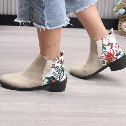 Point Toe Block Heels Ankle Boots - Tigbul's Variety Fashion Shop