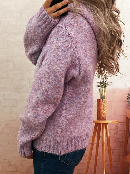 Flower Long Sleeve Hooded Sweater - Tigbul's Variety Fashion Shop