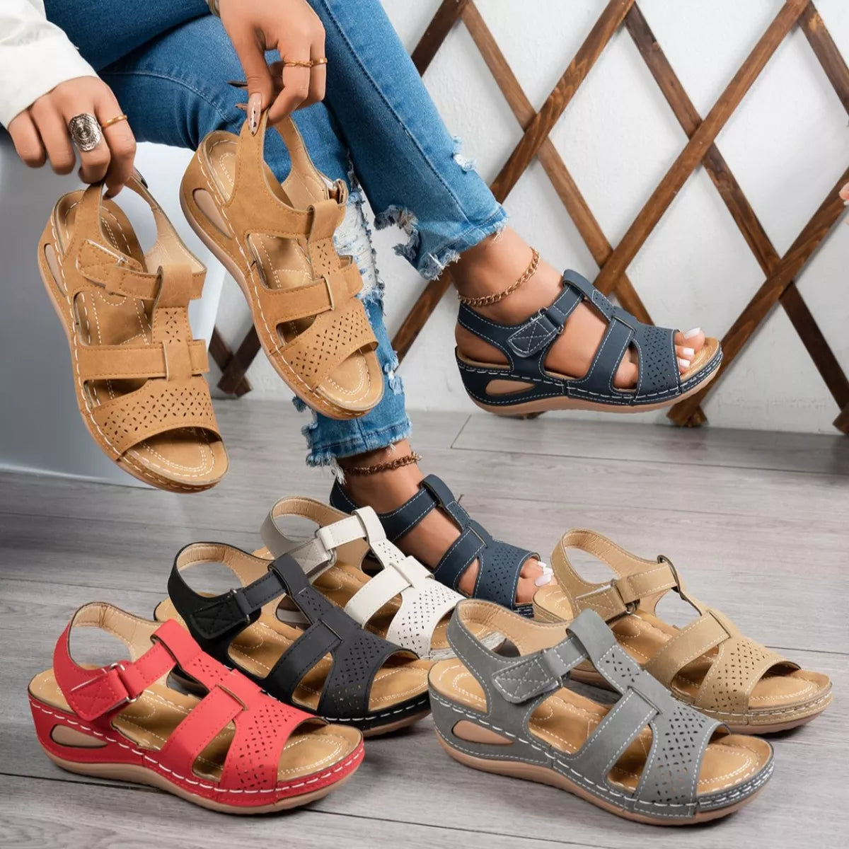 Open Toe Wedge Sandals - Tigbul's Variety Fashion Shop